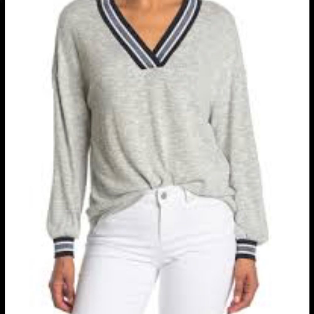 DR2 Grey Long Sleeve V Neck Sweater SZ XXL